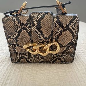 ZARA snakeskin print cross body bag